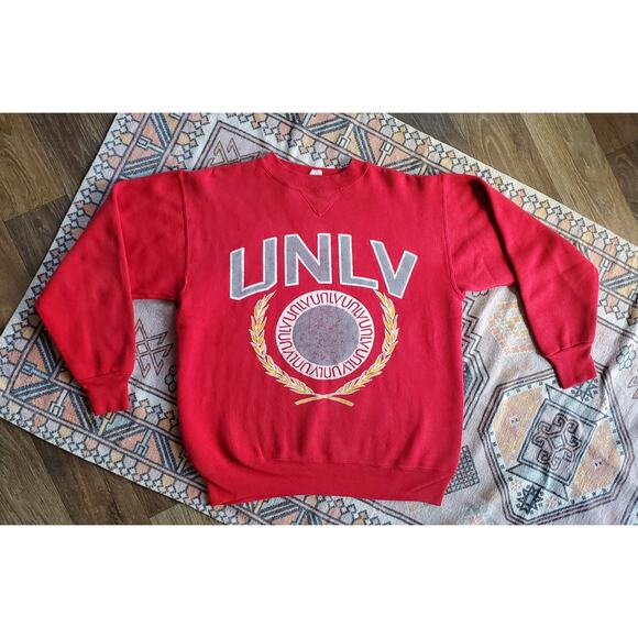 Vintage UNLV Las Vegas Champion Crewneck Pullover Red Sweater M - Picture 1 of 4